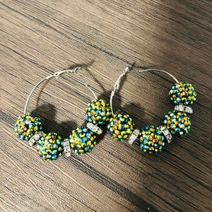 Earrings! Green! Sparkly!